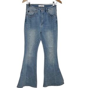 Kancan Light Wash Bell Bottom Ultra High Rise Jeans Women Size 28